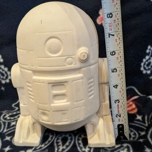 Unpainted ceramic R2D2 Money Piggy bank